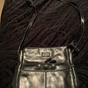 Relic Dark Leather Crossbody Bag